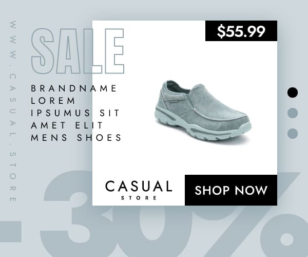 Casual Store 2 - Shopping HTML5 Banners with Swipeable Gallery