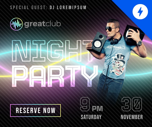 Greatclub - Club Party Animated AMP HTML Banner Ad Templates